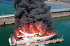 The impressive images of a luxury yacht worth 7 million euros totally destroyed by fire