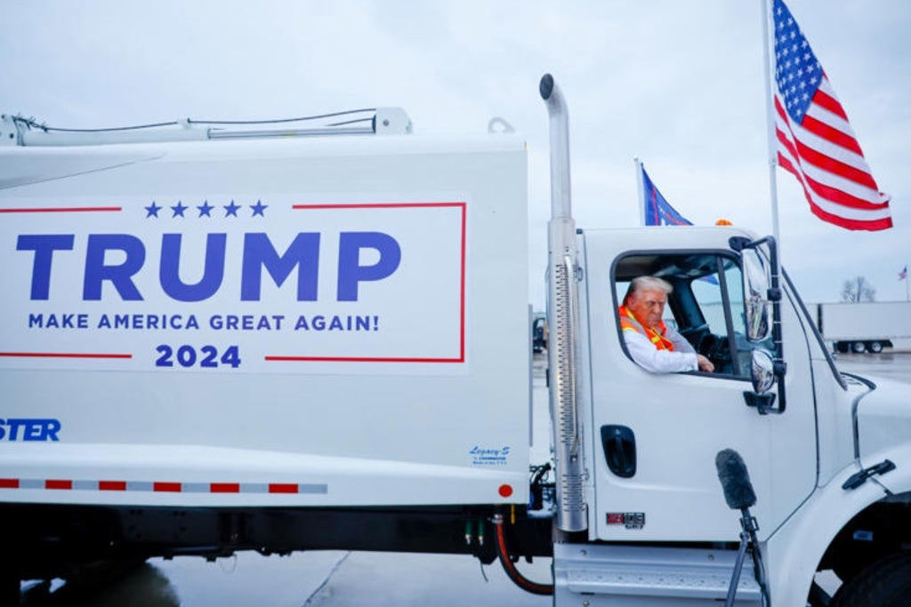 Joe Biden calls Donald Trump voters “trash,” he responds in a garbage truck